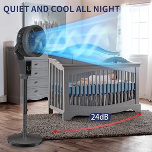 พัดลมหมุนเวียนลมเย็นในร่มพัดลมตั้งโต๊ะความเร็วลมแบบไม่มีขั้นตอนพร้อมรีโมทคอนโทรลมาใหม่2024 - Product Image 6