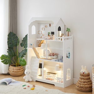 Estantería Extensible de Madera Ecológica <span class=keywords><strong>Blanca</strong></span> Moderna para Niños, Mueble de Juego de Imitación para Dormitorio u Oficina en Casa - Product Image 1