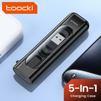Toocki, nuevo adaptador USB, caja de almacenamiento de conversión, carga inalámbrica, juego de cables de datos multifuncionales, funda para teléfono móvil