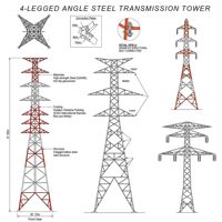 Torre de Acero Angular Autoportante de 25 m para Equipos de Distribución de Energía, Infraestructura de Líneas de Transmisión de Voltaje