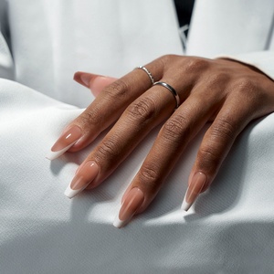 XCOATTIPS Faux Ongles Réutilisables en Gros, Forme Cercueil Ballerine Moyenne, Couverture Complète, French Manucure, Gel Souple, Ongles à Presser X Coat Tip - Product Image 1