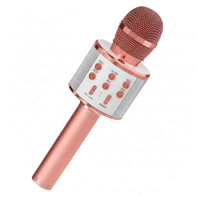 Wireless Kids Karaoke Microphone with Cardioid Speaker Portable Handheld Singing Machine with Echo Effects Home Party KTV Music