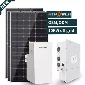 RTPOWER 10000w Solar Panel Kit Power Generator 5KW off Grid 10kw Home Solar Energy Systems manufacturer power 10 kw hybrid