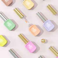 Flacon carré vide de 15 ml pour vernis à ongles en verre, couleur personnalisée, emballage pour vernis à ongles en gel UV avec couvercle