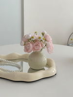 Set Vas Keramik Minimalis Mini untuk Dekorasi Bunga Daisy Kering Buatan