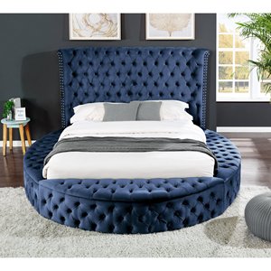 <span class=keywords><strong>Queen</strong></span>-Size Luxus-Bett in Creme, Gepolstertes Stoffbett mit Knopfheftung, Polsterbettgestell, Schlafzimmer-Set - Product Image 2