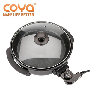 กระทะพิซซ่าไฟฟ้าแบบไม่ติดกระทะกระทะไฟฟ้าแบบไม่ติดกระทะควบคุมอุณหภูมิเครื่องครัวเตาย่างพิซซ่าทรงลึก - Product Image 2