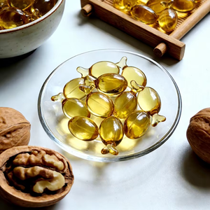 Capsules <span class=keywords><strong>de</strong></span> DHA végétal + <span class=keywords><strong>Huile</strong></span> <span class=keywords><strong>de</strong></span> <span class=keywords><strong>noix</strong></span> en gélules molles – Favorise la mémoire et l'énergie – Usage adulte – Stock en vrac - Product Image 1