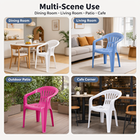 Chaise de jardin en plastique de qualité supérieure, chaise en plastique PP bon marché, chaise en plastique à dossier bas, fauteuil empilable