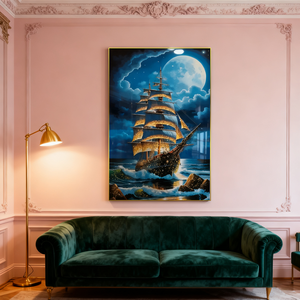 Personnalisé Homedecor Entrée <span class=keywords><strong>Peinture</strong></span> Couloir Salon Wallart <span class=keywords><strong>Peinture</strong></span> Mer Paysage <span class=keywords><strong>Voilier</strong></span> Cristal Porcelaine <span class=keywords><strong>Peinture</strong></span> LED - Product Image 5