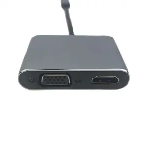 Harga Grosir Typc C untuk HDMI Adaptor Usb C + HDMI + VGA Perempuan HUB Adaptor untuk Laptop