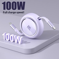 Câble de données USB 2.0 rétractable double longueur personnalisable, charge rapide 5A PD 27W 100W, cadeau d'entreprise avec logo pour ordinateur