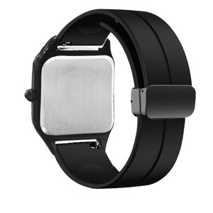 <span class=keywords><strong>Montre</strong></span> à quartz étanche avec calendrier, bracelet carré en silicone, nouvelle mode 2026, luxe léger et de niche, pour hommes et femmes - Product Image 4