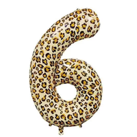 Ballon chiffre 0-9 imprimé léopard de 40 pouces, ballon en aluminium pour anniversaire sur le thème du safari sauvage