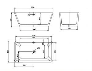 67 "Rectangle Salle De Bains Égouttoir Empilable Trempage Autoportant Baignoire Acrylique Extra Large - Product Image 5