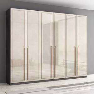 Custom Closet Storage Systems Bedroom Wardrobe <b>With</b> <b>Mirror</b> Clothes <b>Shelves</b> Organizer Design Idea - Product Image 1