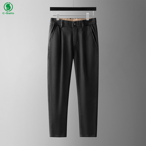 Pantaloni da uomo di lusso leggero e di alta qualità Slim Fit comodi pantaloni da sposa Casual sottili <span class=keywords><strong>in</strong></span> <span class=keywords><strong>cotone</strong></span> traspirante da uomo - Product Image 3