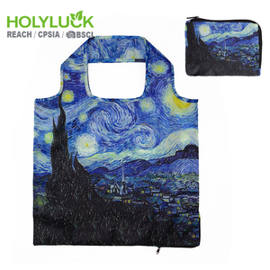 Van Gogh peint à la main peinture à l'huile sac à provisions célèbre peinture motif sac de rangement Portable sac pliant - Product Image 3