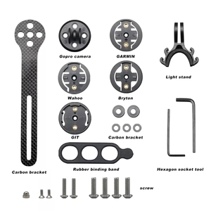 RIDERACE cronómetro de ordenador fibra de carbono completa <span class=keywords><strong>ciclismo</strong></span> para <span class=keywords><strong>Garmin</strong></span> Cateye Bryton Gopro bicicleta de carretera velocímetro soporte de luz - Product Image 3