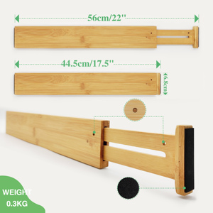 Contenedores de almacenamiento de bambú ajustables al mejor precio, divisores de cajón extensibles para vajilla, ropa, zapatos, herramientas, joyería - Product Image 2