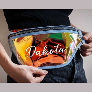 Sac banane en PVC de couleur dégradée pour carnaval sac de taille de sport de course en plein air personnalisé votre logo sac de poitrine pour hommes femmes - Product Image 4