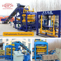 Machine de fabrication de blocs de pavés entièrement automatique Hongfa QT4-15s avec pression hydraulique pour ligne de production de briques en béton
