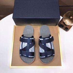 Hot Sale Designer Casual Luxury Sandals <b>Slippers</b> Couple Women Men Outdoor Pu Denim Mesh Lining Flat Shoes - Product Image 1