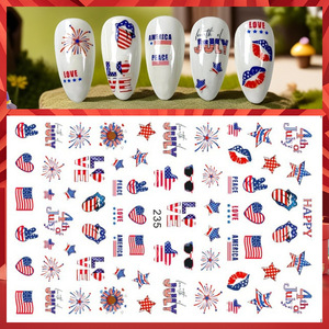 Holiday Nail Decoration Self-Adhesive Decals 4th of July American <strong>Flag</strong> Nail Art Sticker Independence Day Nail Sticker - Product Image 4