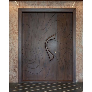 Porte d'entrée extérieure principale moderne en aluminium noir, étanche, insonorisée, antivol, à battant unique, pour une sécurité renforcée - Product Image 3