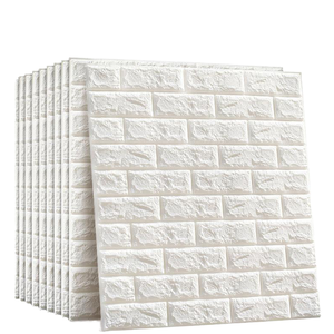 Adesivo Murale 3D in Schiuma XPE di Grande Successo 70*77cm Design a <span class=keywords><strong>Mattoni</strong></span> di Legno Cartone Animato Carta da Parati Decorativa Morbida Adesiva per Bagno - Product Image 1