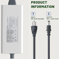 Fuente de Alimentación CA Starlink Gen3 y Mini, Adaptador para Portátil GaN de 144W, Entrada 48V 3A, Salida 1M, Cable CA de 5M, Cable CC, Cargador con Protección Múltiple