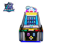 Machine de jeu d'arcade à lancer des balles à grande échelle pour enfants, avec requins affamés et fonction d'émission de tickets