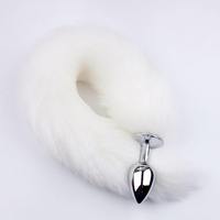 Boîte personnalisée gratuite - Plug anal queue de chat détachable pour adultes, jouet sexy, jeu de rôle cosplay, queue de renard en vraie fourrure, plugs anaux