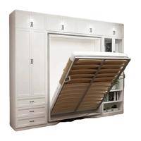 Lits pliants multifonctionnels modernes personnalisables, gain de place, armoire murale cachée, lit Murphy en bois antique, ensemble de chambre à coucher
