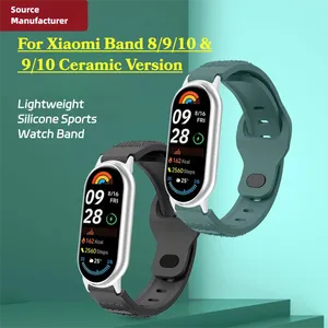 <span class=keywords><strong>Bracelet</strong></span> Sport pour Xiaomi Mi Smart Band 8 9 10 Édition Céramique, Style Grain de Riz, Léger, en Silicone, à Libération Rapide - Product Image 2