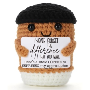 Regalo <span class=keywords><strong>di</strong></span> Caffè all'Uncinetto Fatto a Mano per Colleghi d'Ufficio, Decorazione Divertente per Mini Caffè, Ideale per Scambio Natalizio <span class=keywords><strong>di</strong></span> Squadra - Product Image 6