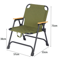Chaise pliante portable d'extérieur avec accoudoirs pour le camping, la pêche, la plage, le pique-nique
