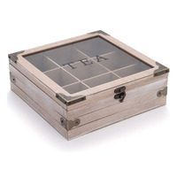 Organisateur de sachets de thé en bois d'acacia KSA Jeddah, boîte à bougies en bois, boîte à thé en bois