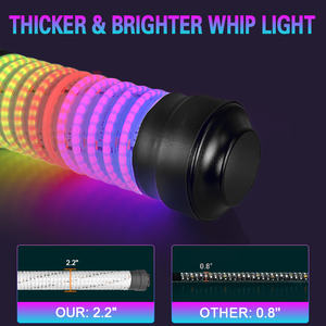 应用遥控DIY追逐图案12v发光二极管鞭灯1/2/3英尺COB脂肪鞭灯天线全地形车UTV发光鞭灯 - Product Image 2