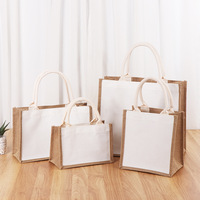 Sac fourre-tout en lin et jute personnalisé style pliant pour demoiselle d'honneur enterrement de vie de jeune fille