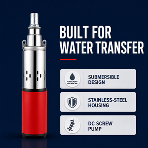 QY Stainless Steel DC Screw Pump Submersible Water Transfer 12V 250W Low Pressure Electric Motor - Product Image 2