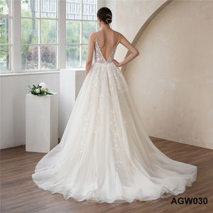Personnalisé Chic Doux Style Sexy Dos Nu col en V pleine boule robe de mariée robe de mariée <span class=keywords><strong>pour</strong></span> la mariée Spaghetti Strap - Product Image 4