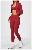 Ensemble de sport 3 pièces sans couture pour femme, séchage rapide, soutien-gorge de sport et caraco, tissu Spandex/Nylon haute élasticité