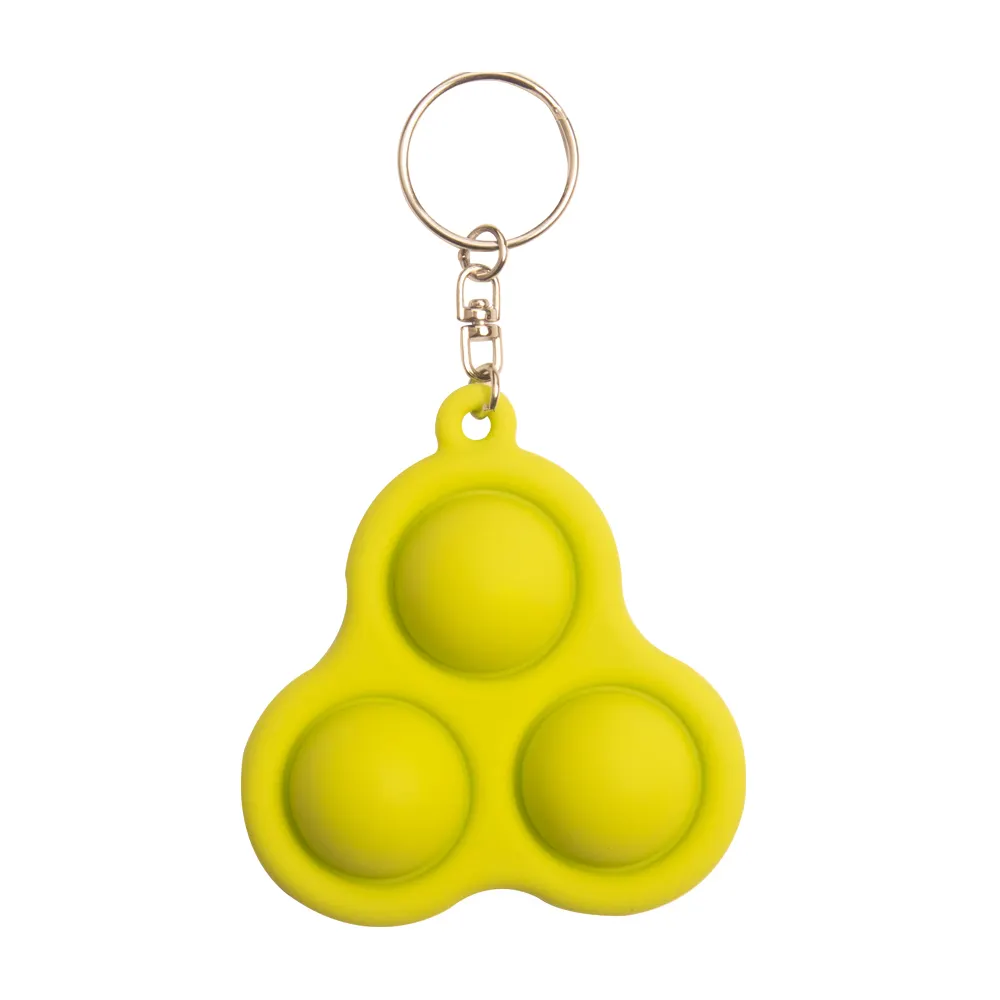 2022 Wholesale Adult Stress Relief Silicone Push Bubble Mini Kids Popper Toy Key Chain Pop Fidget Keychain