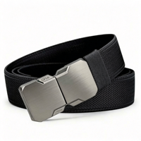 Ceinture tactique à boucle magnétique réglable pour homme, ceinture en nylon durable, ceinture à dégagement rapide, ceinture extensible tissée pour l'extérieur, ceinture décontractée