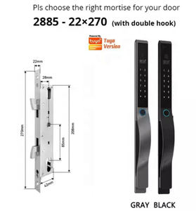 Serrure de porte électronique intelligente 3D de luxe en verre IP68, avec poignée, compatible Tuya TT, à clé numérique, gris, vente en gros, prix usine - Product Image 6