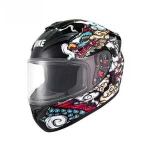 Cascos de motocicleta de cara completa personalizados ABS Eps Dot Ece certificado Durable y elegante