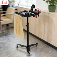 Plateau roulant de salon en métal de haute qualité, réglable en hauteur avec rotation à 360° °   Roulettes pivotantes pour salon de coiffure