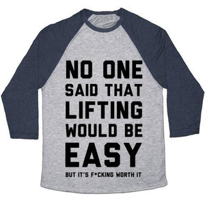No One Said Lifting Would Be Easy Unisex Tri-Blend <b>Baseball</b> <b>Tee</b> - Product Image 5