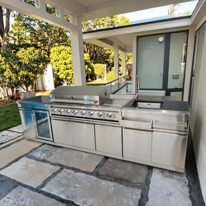 خزانة مطبخ شواء خارجية من الفولاذ المقاوم للصدأ للمنزل الحلو جزر حديثة مع ميزات الشواء - Product Image 3